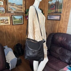 Black Leather Fossil Bag